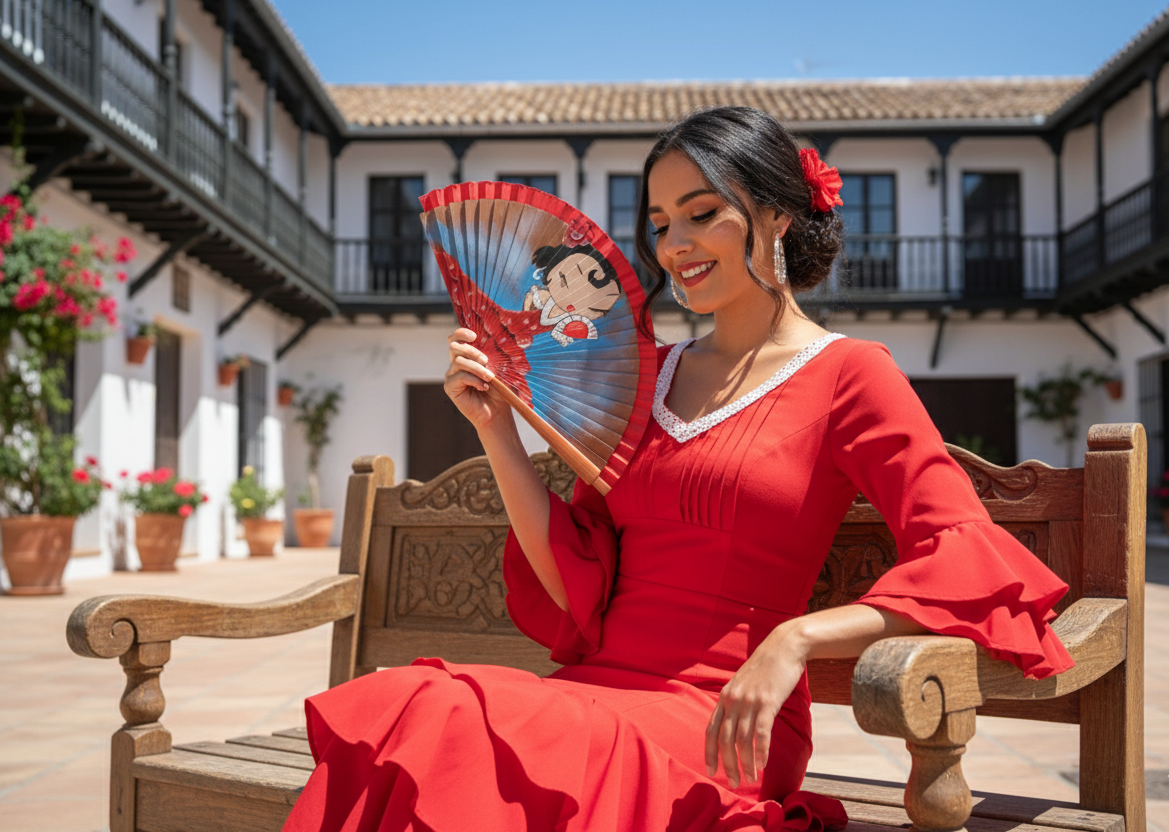 Como nos gusta el divertido abanico artesanal Faralaes Soleá y es que esta graciosa flamenca bailaora pintada a mano es capaz de contagiarnos su salero, garbo y chispa rápidamente.

Con tan solo mirarla nos transmite de manera mágica las ganas de abrir y cerrar el abanico como ella y demostrar el orgullo de disfrutar de nuestro momento, luciendo nuestro temperamento, el jaleo y la expresión mágica del flamenco.

Con un estilo pin-up encantador y una pose de misterio, nuestra flamenca te invita a un juego de
