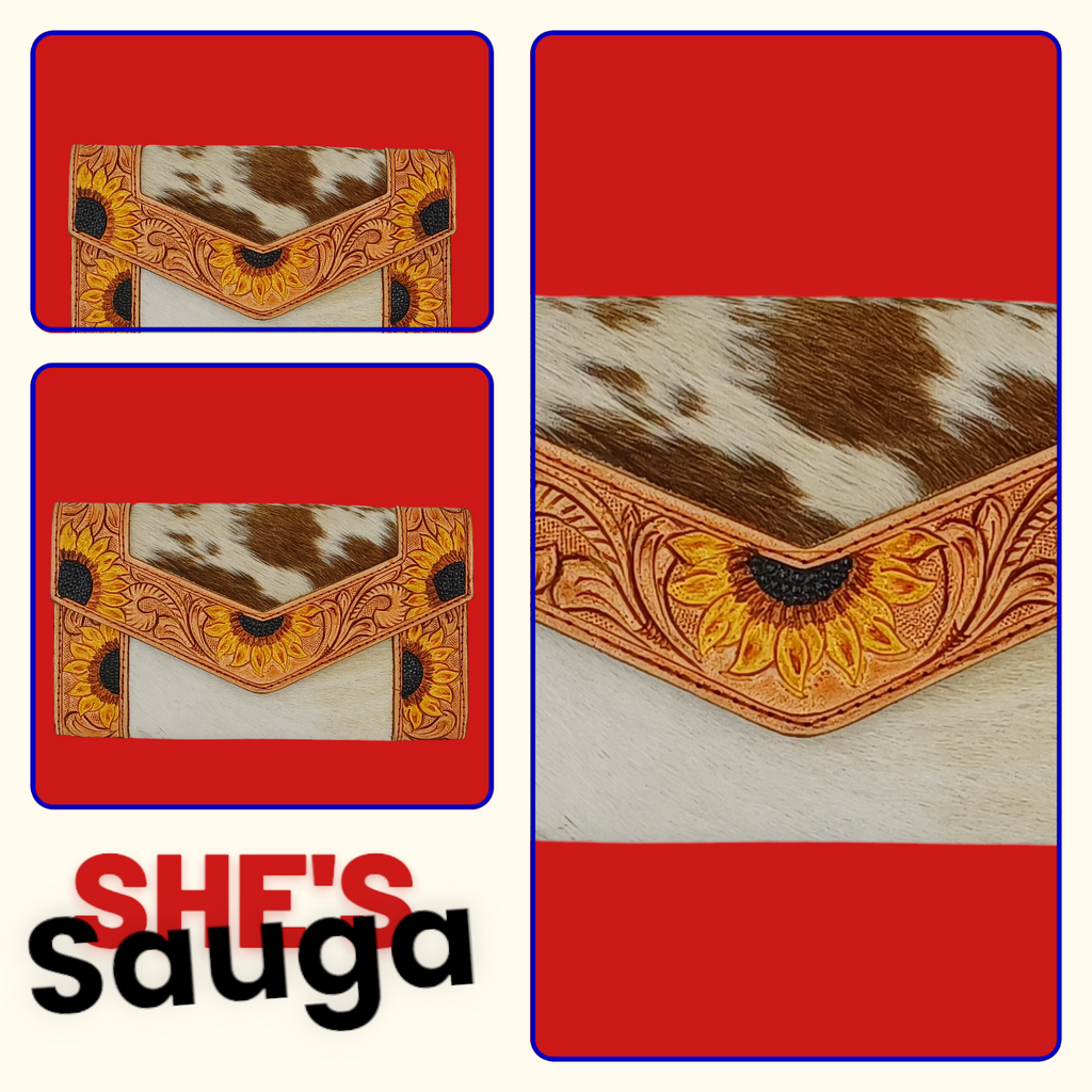 Cartera artesanal de piel