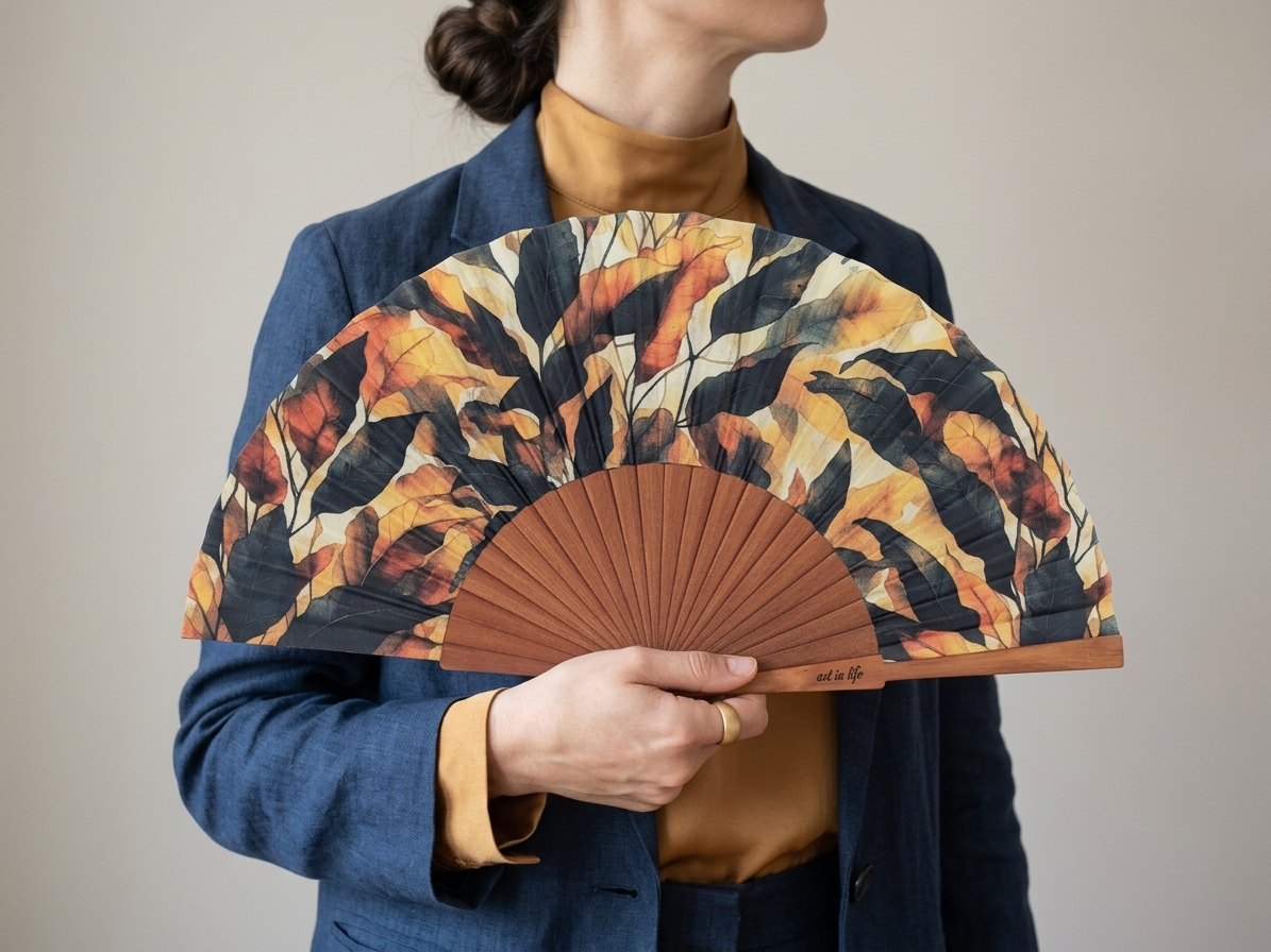 Abanico Pinceladas de Otoño Fan 🍂🍁