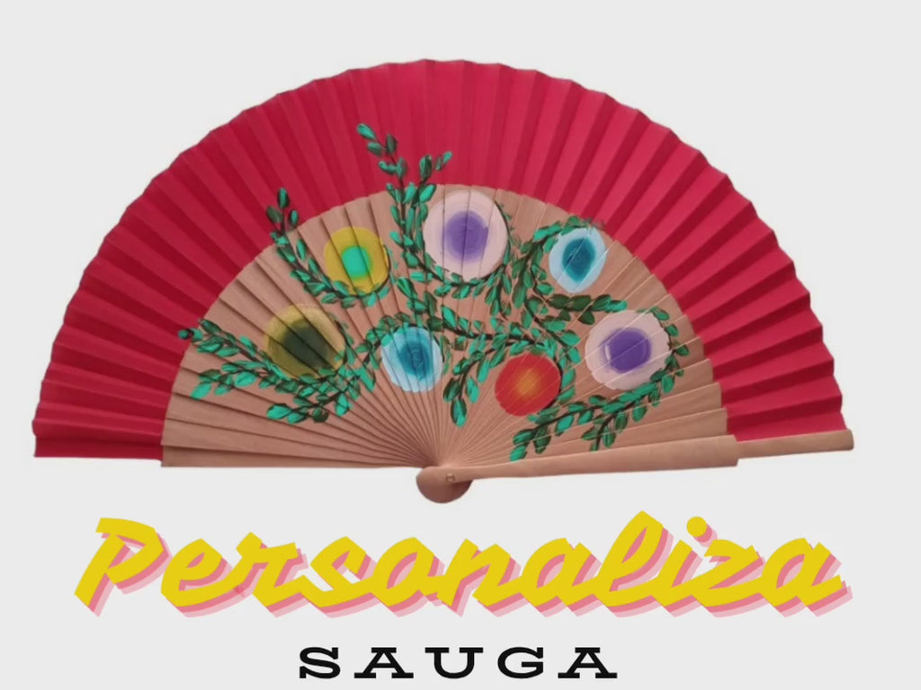 Artístico abanico Fantasía Picassio con figuras geométricas de óvalos coloridos entre enredaderas, un&nbsp; emocionante desorden ordenado capaz de captar todas las miradas.

La pintura de la abstracción geométrica tiene una presencia dinámica, que dotará un increíble aspecto elegante. Disfrute de la energía que propaga el arte pintado a mano y enamórese todos los días de un diseño fuera de lo común.