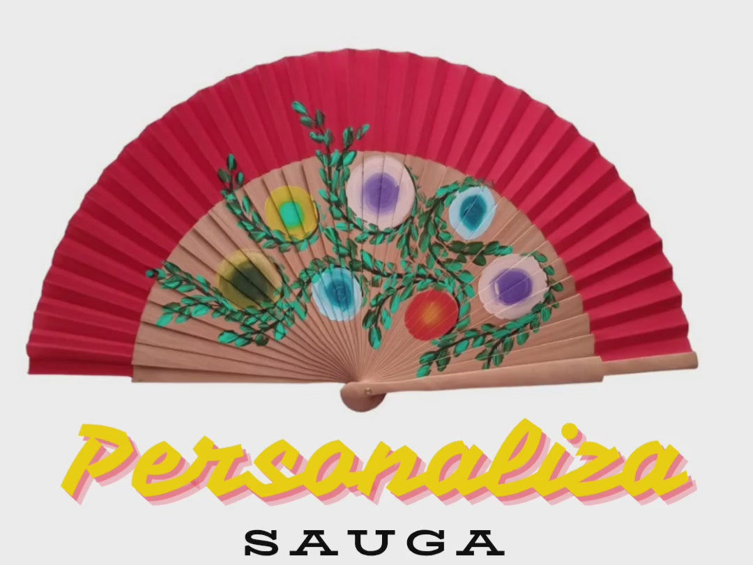 Artístico abanico Fantasía Picassio con figuras geométricas de óvalos coloridos entre enredaderas, un&nbsp; emocionante desorden ordenado capaz de captar todas las miradas.

La pintura de la abstracción geométrica tiene una presencia dinámica, que dotará un increíble aspecto elegante. Disfrute de la energía que propaga el arte pintado a mano y enamórese todos los días de un diseño fuera de lo común.