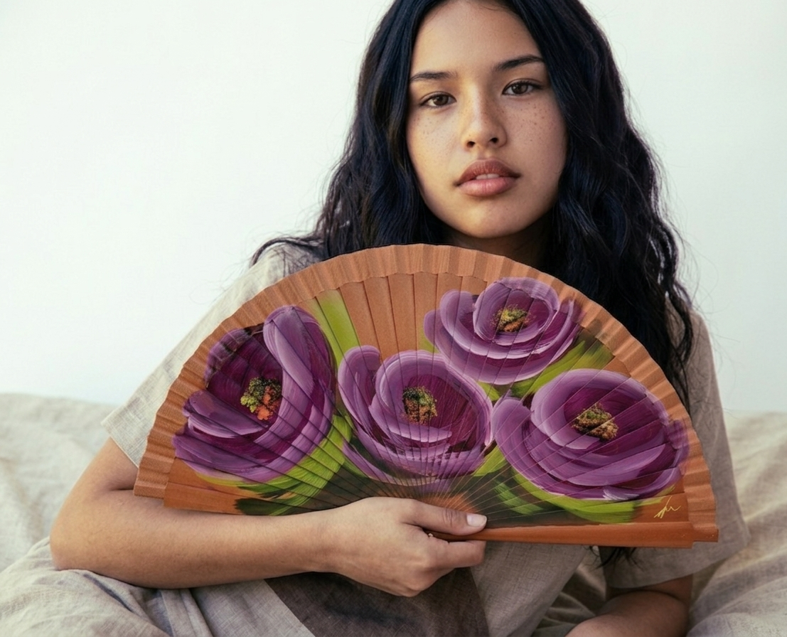 Abanico Flores de Amatista