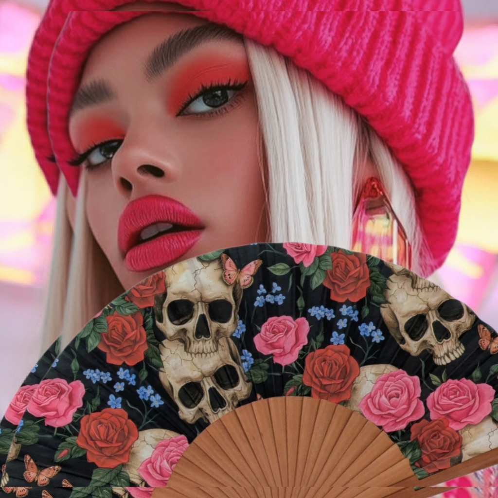 Abanico Death & Roses Fan☠️🔥