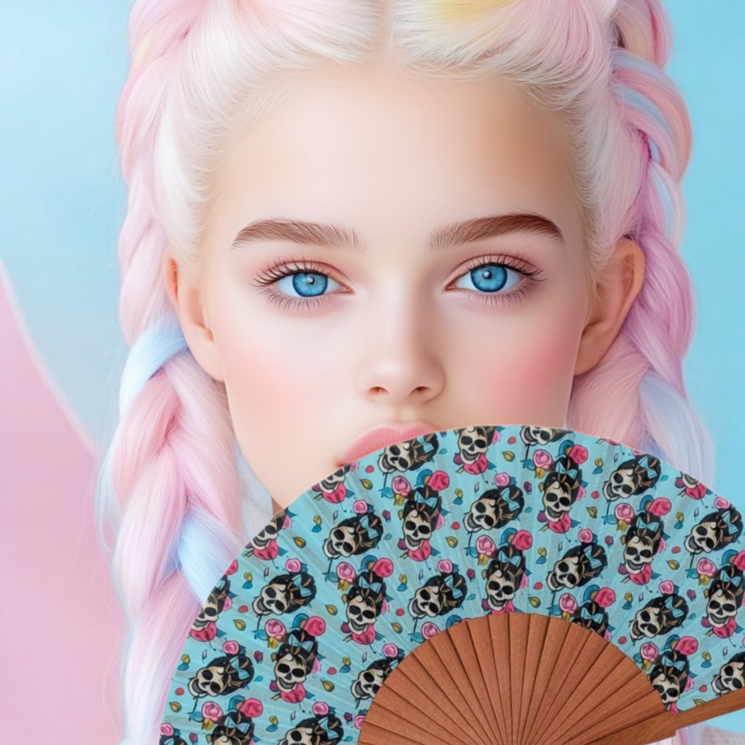 Abanico Iulia Skeleton Fan ☠️🌹